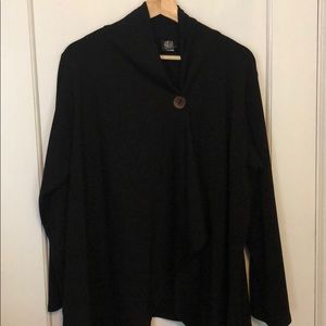 Bobeau one-button asymmetrical fleece wrap